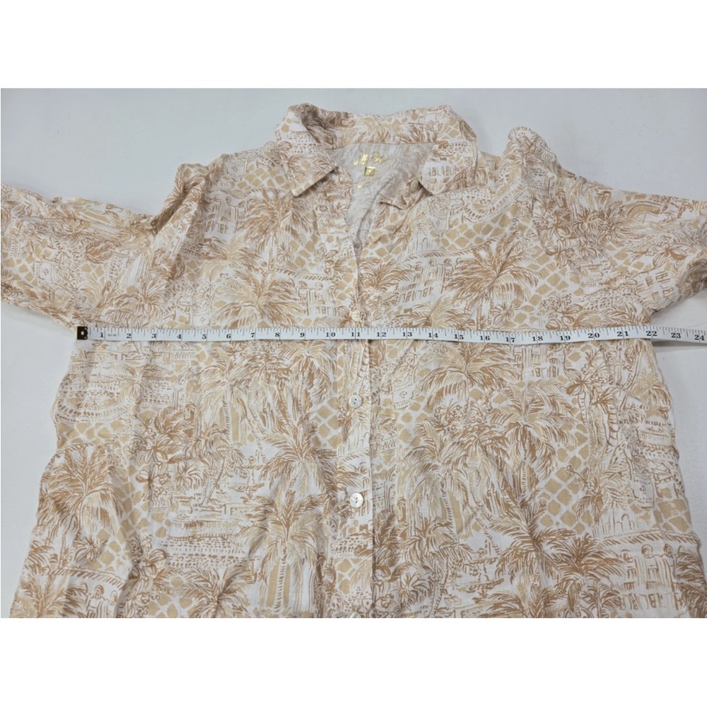 Lilly Pulitzer Stevey Relaxed Button Down Shirt Palm Beach Paradise Size M Women - Picture 6 of 8